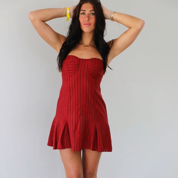 PINSTRIPE MINI DRESS - Picture 1 of 6